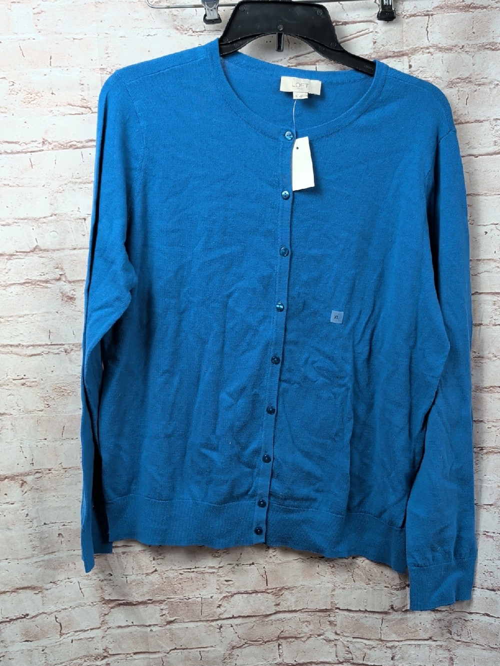 LOFT Blue Button-Up Cardigan XL Nwt